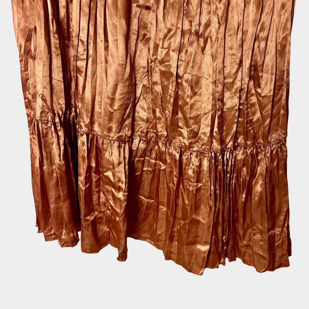 Apollo Copper Satin Sequin Midi Skirt Large Boho Festival Indie - Picture 4 of 9